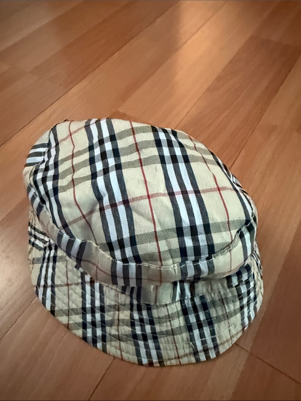 Plaid Bucket Hat - Beige/Navy